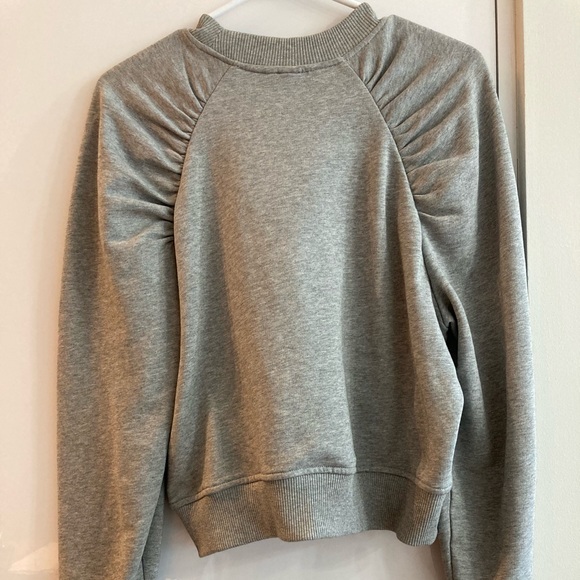 👚H&M Gathered Shoulder Grey Sweatshirt👚 - Picture 2 of 5
